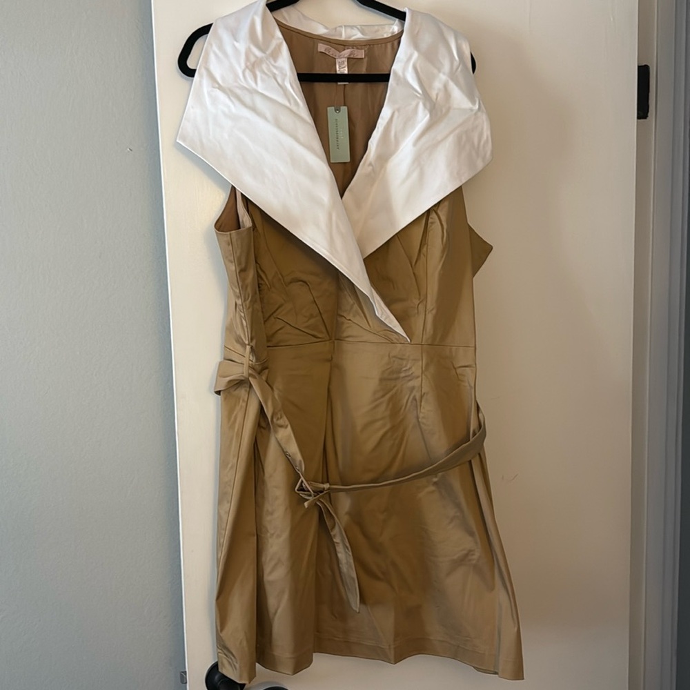 Anthropologie x HutchNeutral Pattern Sleeveless Collar Dress